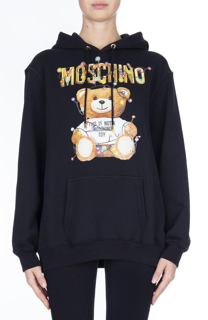 Women's Moschino Christmas Teddy Hoodie Us / 40 It - Black