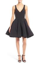 Women's Ieena For Mac Duggal Double V-neck Fit & Flare Party Dress - Black