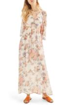 Women's Topshop Crinkle Floral Maxi Dress Us (fits Like 16-18) - Pink