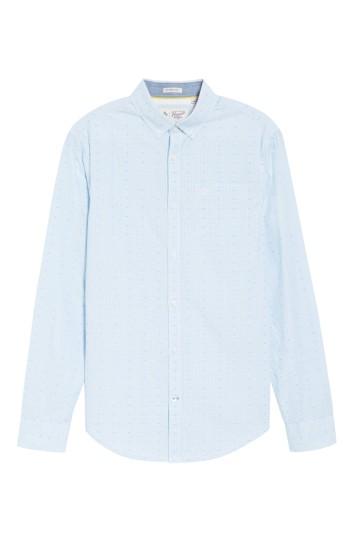Men's Original Penguin Clipped Dobby Woven Shirt, Size - White