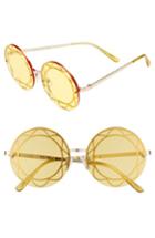 Women's Circus By Sam Edelman 55mm Round Sunglasses - Gold/ Yellow Lens
