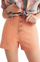 Women's Madewell Emmett Button Front Shorts - Pink