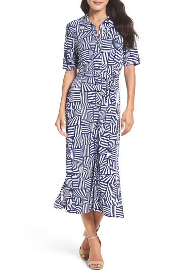 Women's Leota Stretch Midi Shirtdress - Blue