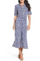 Women's Leota Stretch Midi Shirtdress - Blue