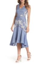 Women's Taylor Dresses Chambray & Lace Midi Dress - Blue