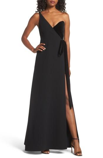 Women's Jill Jill Stuart One-shoulder Velvet Panel Gown
