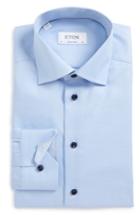 Men's Eton Contemporary Fit Textured Dress Shirt - Blue
