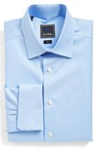 Men's David Donahue Trim Fit Texture French Cuff Dress Shirt - 34/35 - Blue