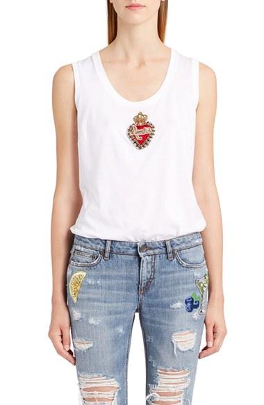 Women's Dolce & Gabbana Amore Embellished Tank