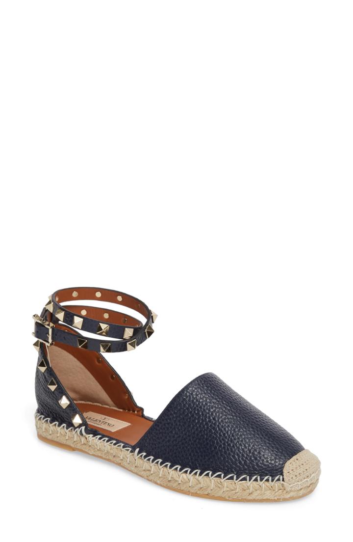 Women's Valentino Garavani Rockstud Espadrille Flat Us / 36eu - Blue