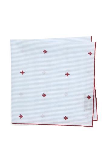 Men's Gucci Embroidered Bee Pocket Sqaure, Size - White