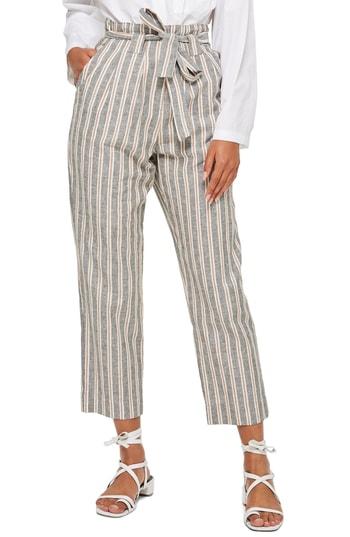 Women's Topshop Stripe Peg Trousers Us (fits Like 10-12) - Grey