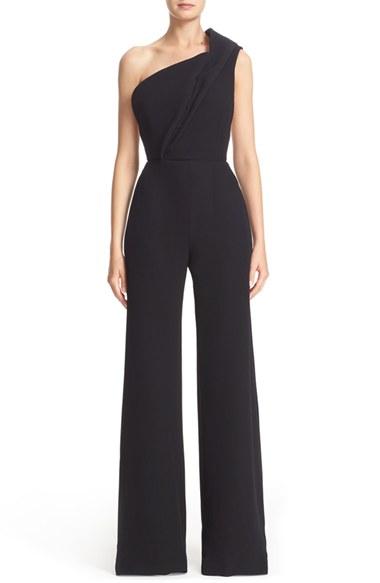 Women's Brandon Maxwell One-shoulder Wide Leg Jumpsuit