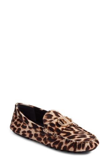 Women's Tory Burch Gemini Genuine Calf Hair Driving Loafer M - Brown