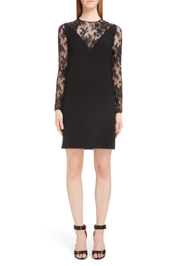Women's Givenchy Lace Illusion Dress Us / 38 Fr - Black