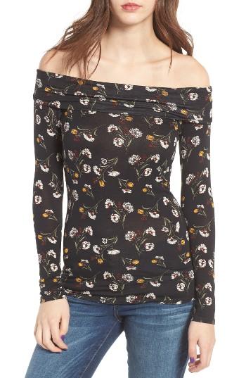 Women's Chloe & Katie Floral Print Off The Shoulder Tee