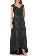 Women's Carmen Marc Valvo Infusion Pleated Brocade Evening Dress
