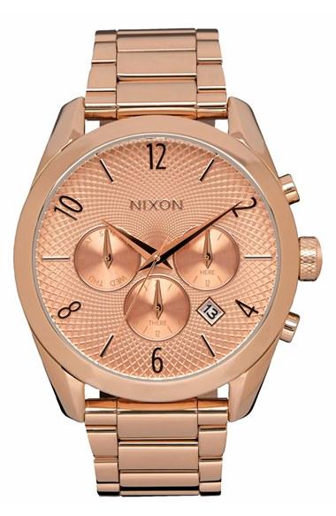 Women's Nixon 'bullet' Guilloche Chronograph Bracelet Watch, 42mm