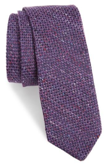 Men's Bonobos Solid Wool & Silk Blend Tie, Size - Purple