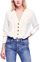 Women's Free People All About The Feels Button Shirt - Ivory