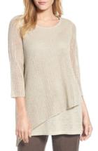 Women's Eileen Fisher Organic Linen Tunic Sweater, Size - Beige