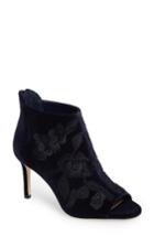 Women's Imagine Vince Camuto Padget Embroidered Velvet Peeptoe Bootie .5 M - Blue