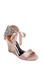 Women's Badgley Mischka Heather Crystal Embellished Wedge M - Beige
