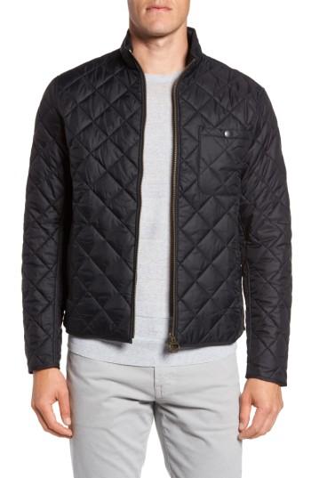 Men's Barbour Pod Slim Fit Water Resistant Quilted Jacket, Size - Black