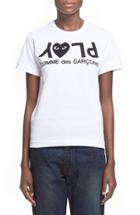 Women's Comme Des Garcons Play Graphic Cotton Tee - White