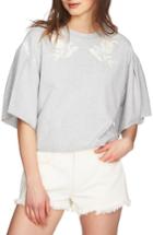 Women's 1.state Embroidered Crop French Terry Sweatshirt, Size - Grey