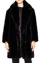Women's Sandro Ballote Faux Fur Coat Us / 34 Fr - Black