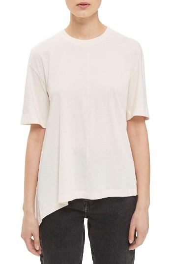 Women's Topshop Boutique Drape Side Tee Us (fits Like 0) - White