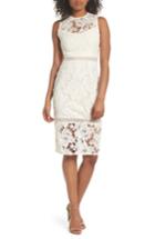Women's Cooper St Lustrous High Neck Lace Sheath Dress - White