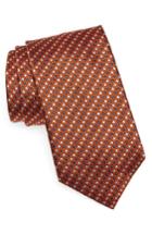 Men's Brioni Geometric Silk Tie, Size - Orange