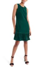 Women's J.crew Velvet Ruffle Hem Dress - Green