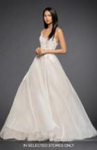 Women's Lazaro Vanessa Lace Bodice Organza Ballgown, Size In Store Only - Ivory