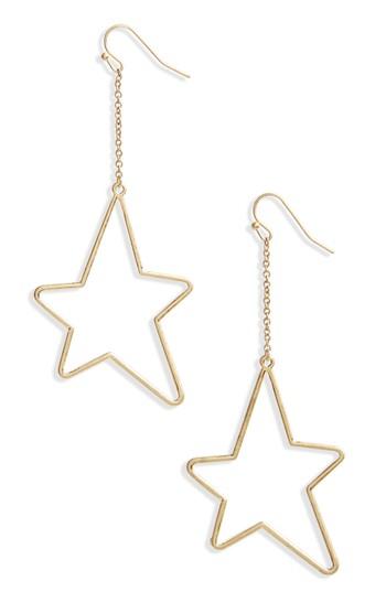 Women's Canvas Star Linear Drop Earrings