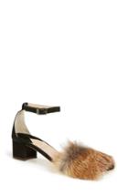 Women's Brother Vellies 'dhara' Genuine Fox Fur Ankle Strap Sandal