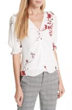 Women's Joie Anevy Floral Silk Top - White