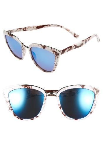 Women's Bp. 57mm Cat Eye Sunglasses - White Marble