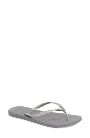 Women's Havaianas 'slim Crystal Glamour' Flip Flop /40 Br - Grey