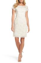 Women's Adrianna Papell Off The Shoulder Lace Sheath Dress - Ivory