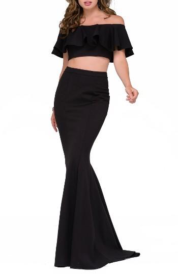 Women's Jovani Two-piece Mermaid Gown