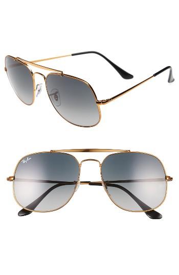 Women's Ray-ban 57mm Aviator Sunglasses - Bronze