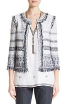 Women's St. John Collection Tajdar Fringe Tweed Jacket - White