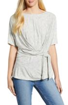 Women's Gibson Slim Stripe Faux Wrap Top - Black