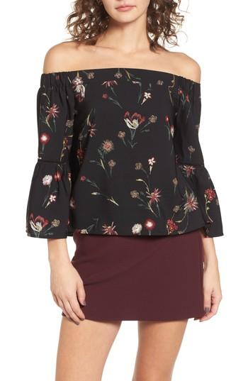 Women's Lost + Wander Fleur Off The Shoulder Top - Black