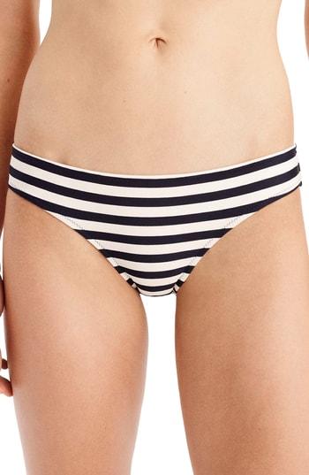 Women's J.crew Classic Stripe Surf Hipster Bikini Bottoms - Blue