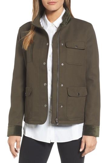 Women's Nordstrom Signature Velvet Back Utility Jacket