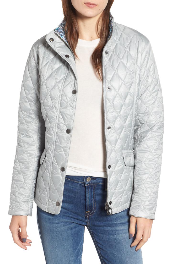 Women's Barbour X Liberty Victoria Quilted Jacket Us / 10 Uk - White